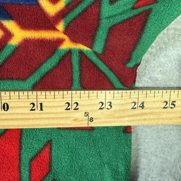 Polo Ralph Lauren Pullover Mens M Red Green Fleece Snap Fair‎ Isle Snowflake
